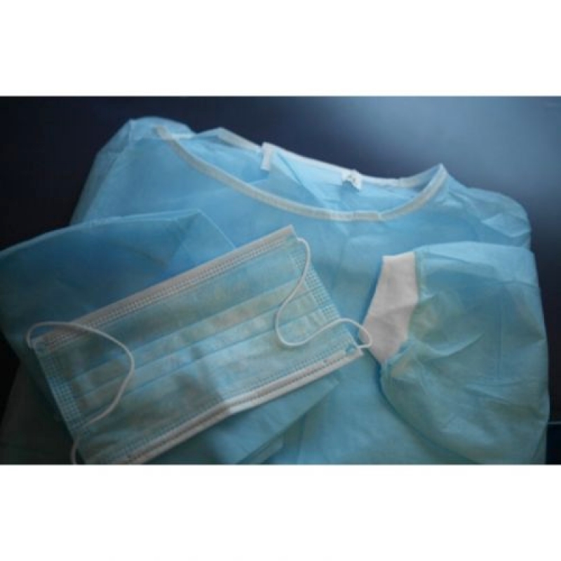 Комплект одежды для хирургов КХ (халат, маска, бахилы, колпак) стерильно. ГЕКСА